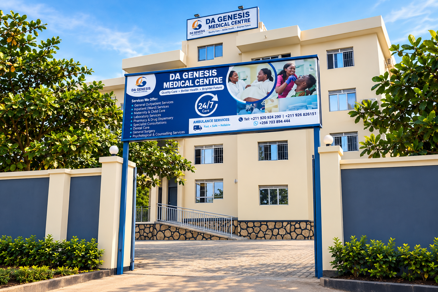 Da Genesis Medical Centre main building in Jebel, Juba